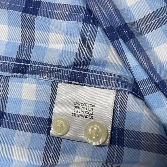 Peter Millar Men Crown Lite Performance Tech Shirt Stretch Check Size M - Picture 10 of 11